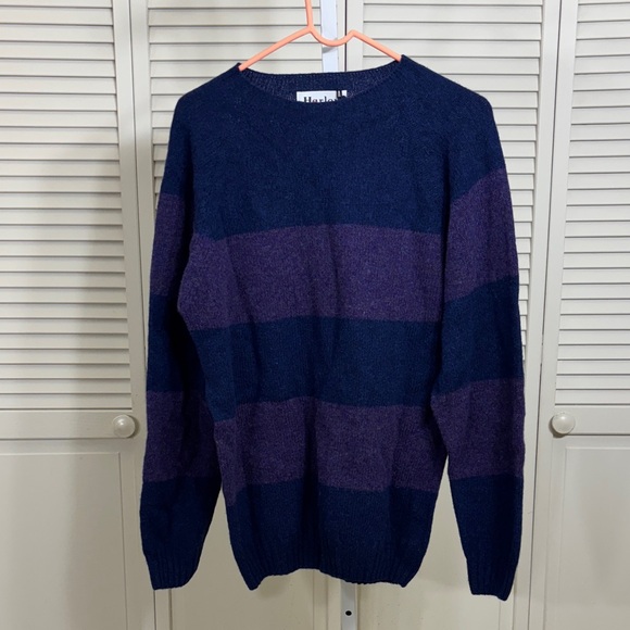 NWT Harley Star Night Violet 100% Pure New Wool Crewneck Sweater Large - Picture 1 of 11